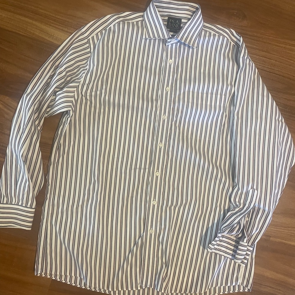 Jos. A. Bank Blue and Red Casual Button Down Shirt